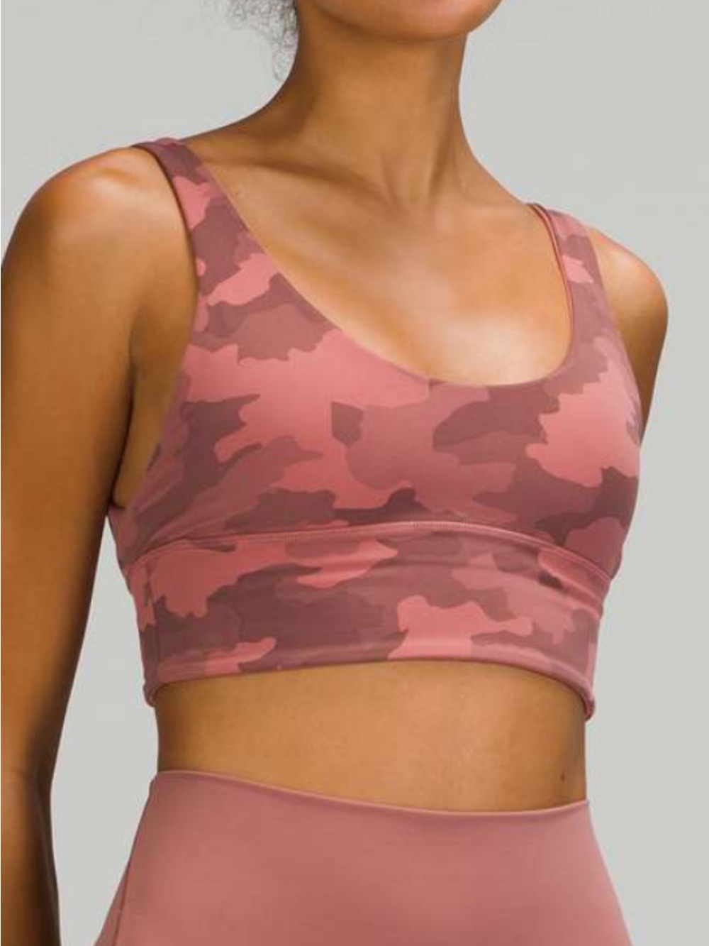 lululemon athletica Pink Camo Strappy-Back Sports Bra